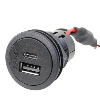 USB-Einbaubuchse, anthrazit matt, 12V, 3A Ausgangsstrom