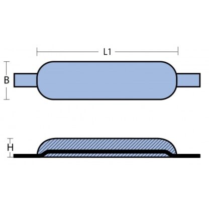 Rumpfanode zum Anschw. , oval Zn, 295x90x40 mm + Laschen, MA0307 – Bild 2