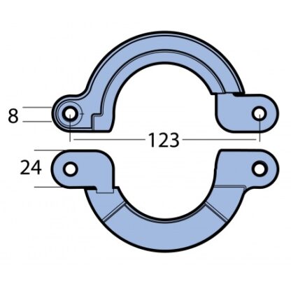 Ringanode 2-tlg. Zink für Yanmar Z-Antrieb SD20, SD25, SD30, SD31, SD40, SD50, SD60, MA01305 – Bild 2