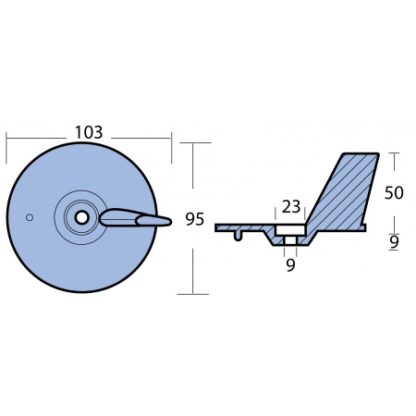 Finnenanode Zn Bohrung 8,5mm für Honda BF 25-50PS , MA01403 – Bild 2