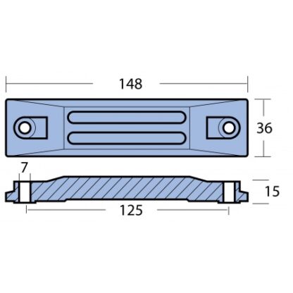 Plattenanode Honda Magnesium BF 25-50 PS, MA1404MG – Bild 2