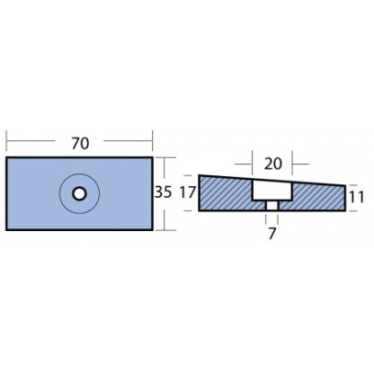 Keilanode MG, 70x35x17mm, Honda BF 75-225PS (ab 1999), MA01407MG – Bild 2