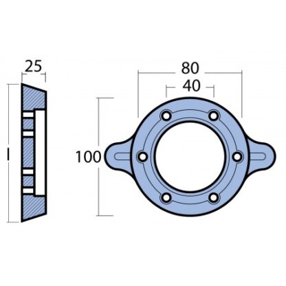 Ringanode für Technodrive  Saildrive Seaprop 60, MA02516 – Bild 2